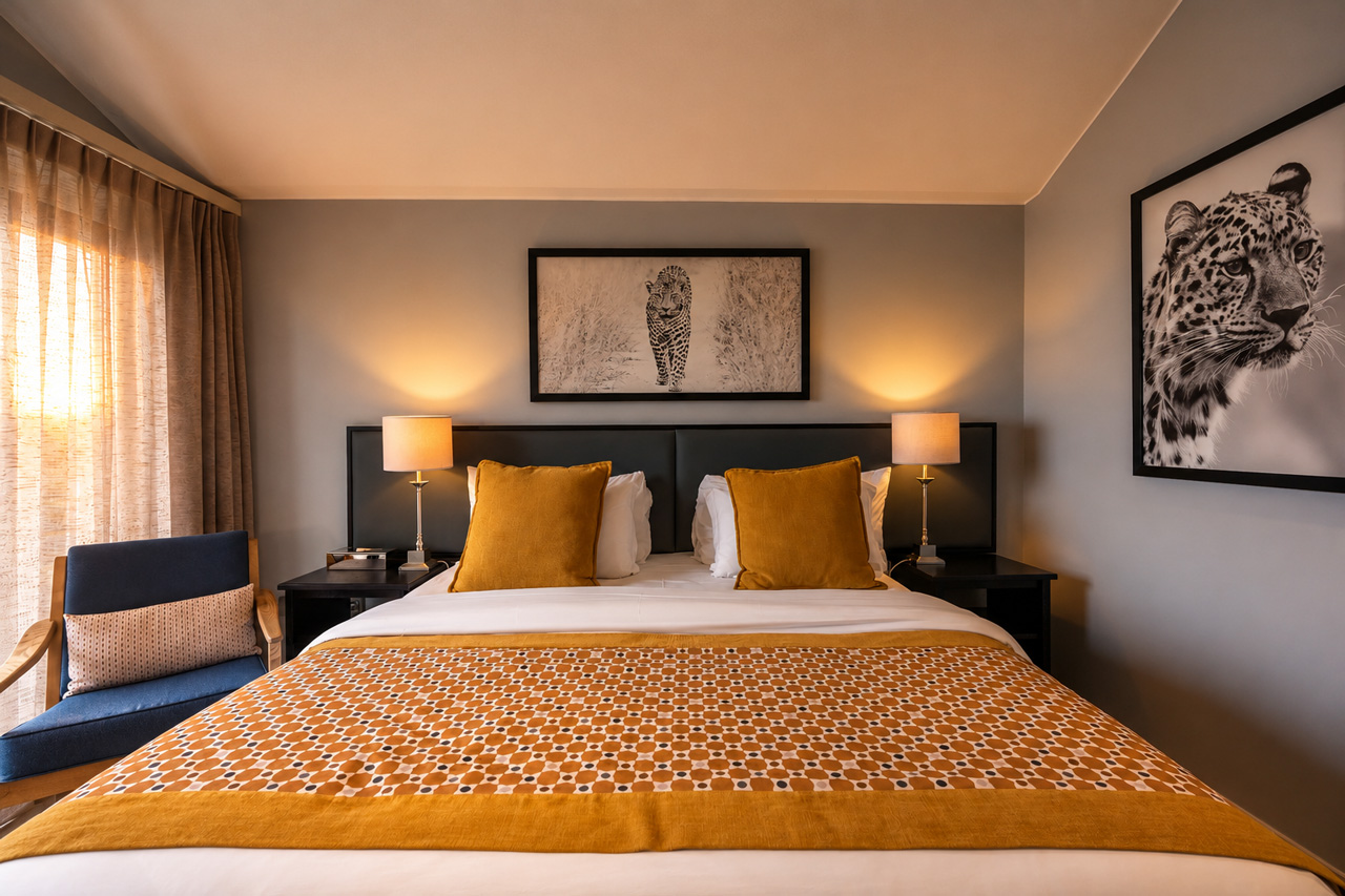Forest View Room with safari-inspired décor at SALT of Akagera.