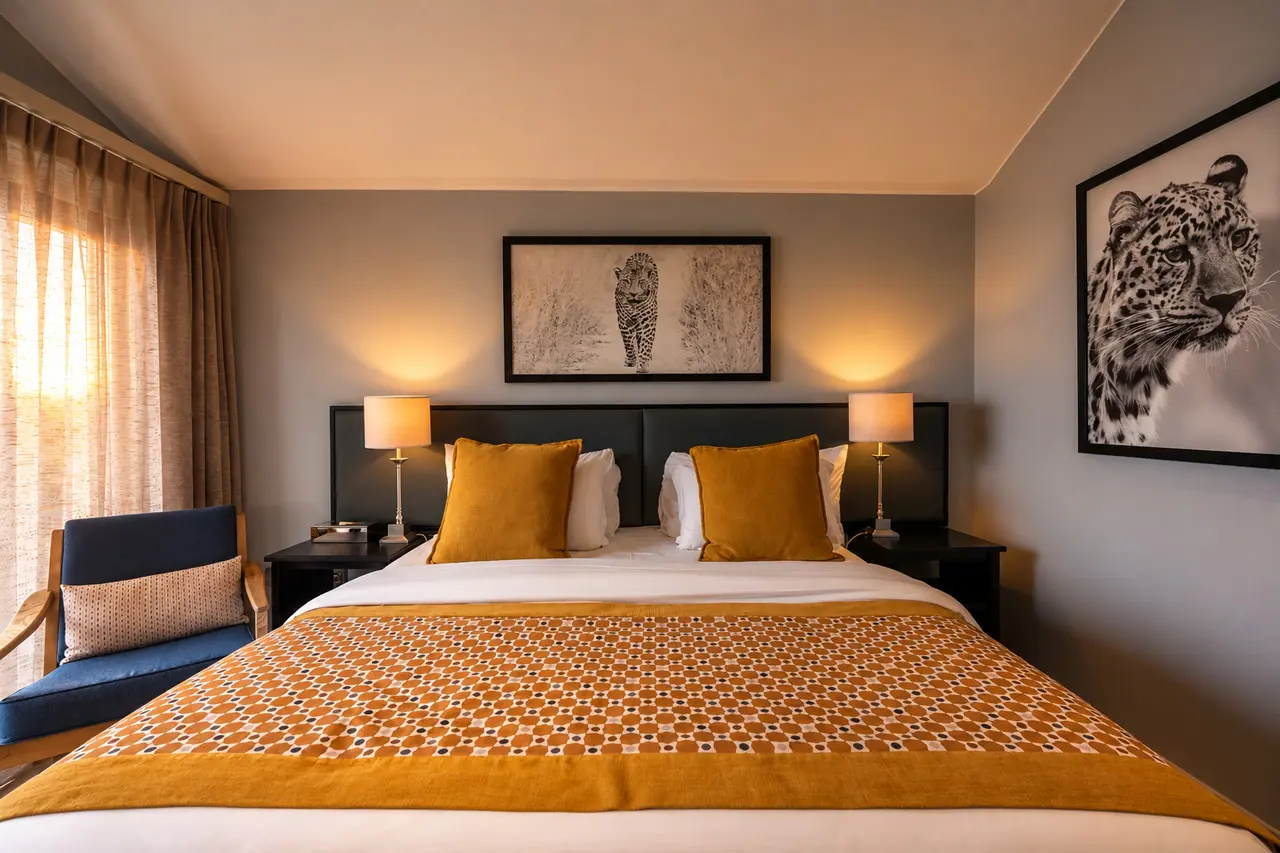 Forest View Room with safari-inspired décor at SALT of Akagera.