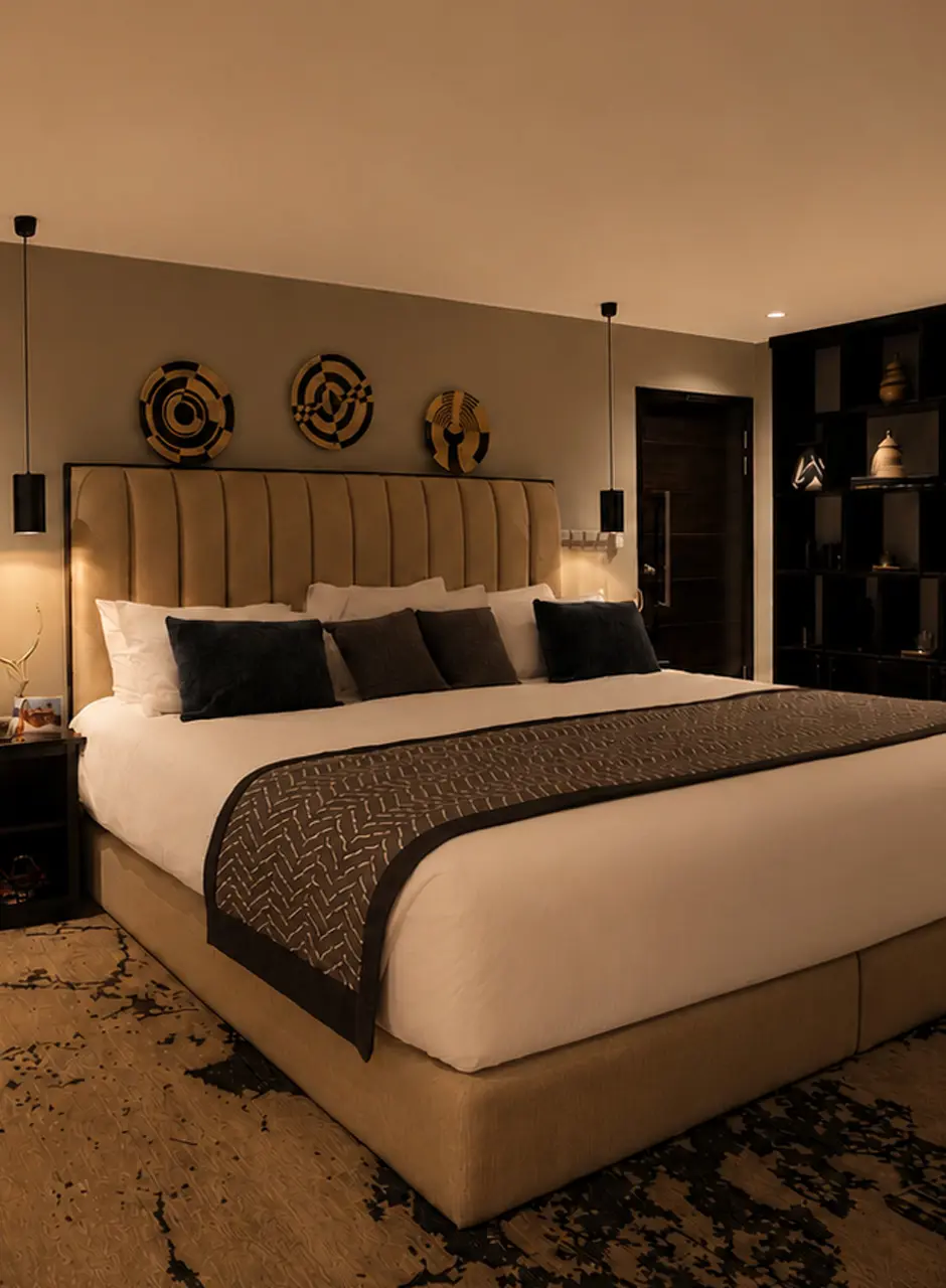 Bedroom in the Akagera Grand Suite at SALT of Akagera.
